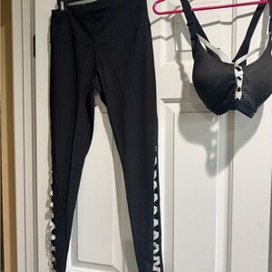 Victoria's Secret Black and Silver workout Set